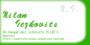 milan iczkovits business card
